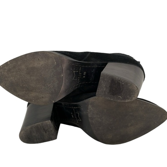 Marc Fisher Booties Black Suede Ankle Boots Pointed Toe Heeled Size 8.5 - Picture 7 of 8